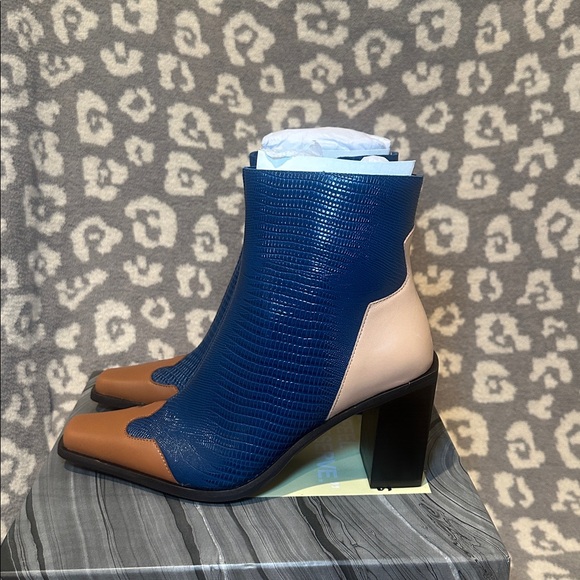 Jeffrey Campbell Calimity-L Heeled Boots in Brown Blue Lizard Beige 😍 New 🆕 😍😍 - Picture 6 of 17